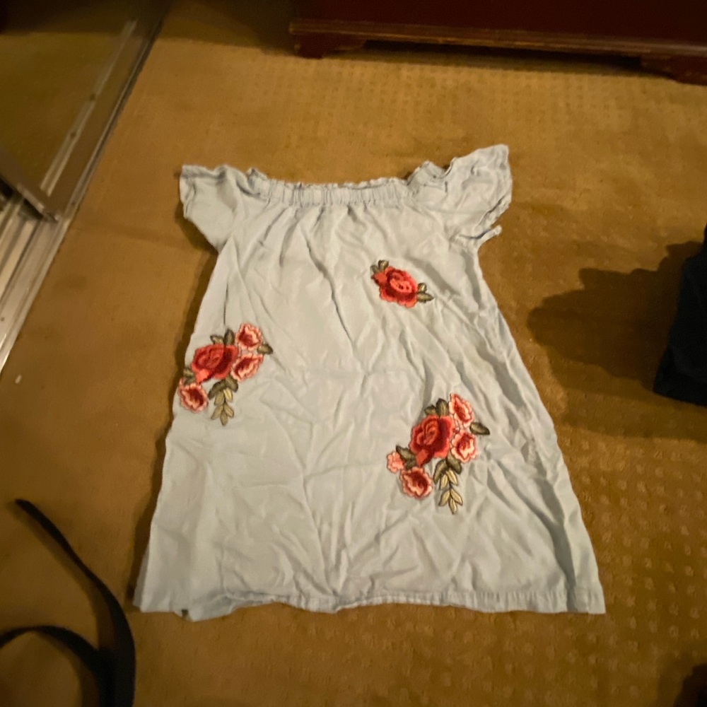 off the soldier casual dress with patches